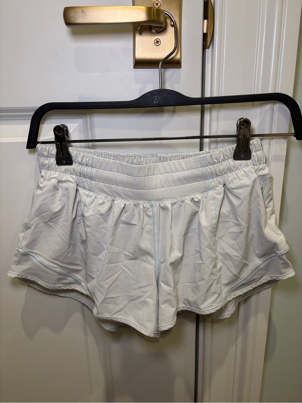 Lululemon Light blue/white hotty hot Running Shorts